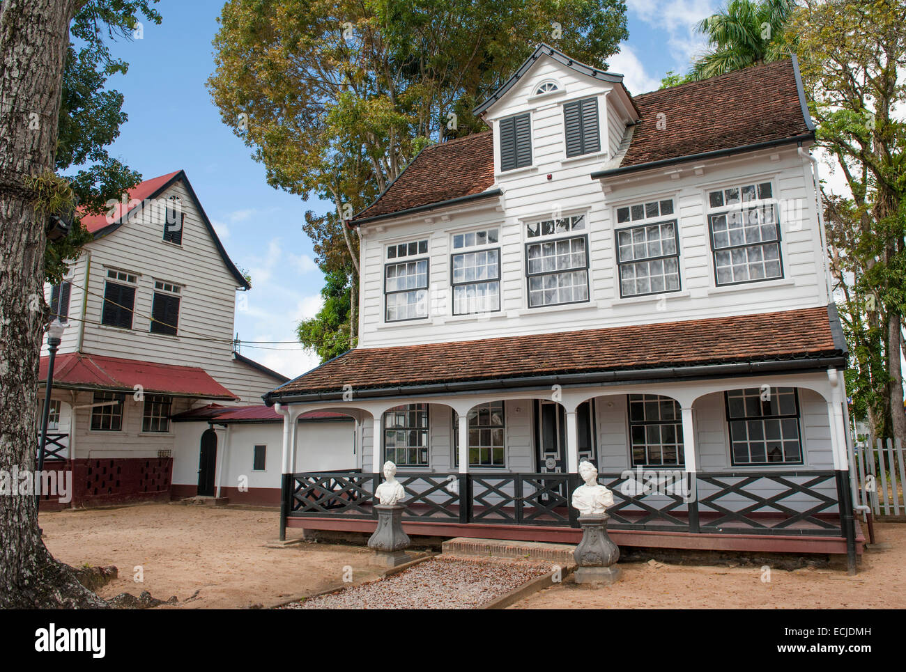 Offizier-Viertel im Unesco Welt Kulturerbe Komplex von Fort Zeelandia, Paramaribo, Suriname Stockfoto