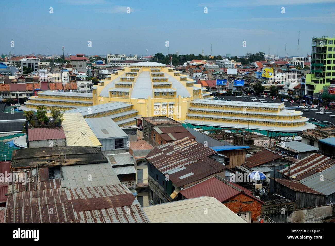 Kambodscha, Phnom Penh, der Zentralmarkt, gebaut im Jahr 1937 im Art-déco-Stil von Jean Desbois Architekten Stockfoto