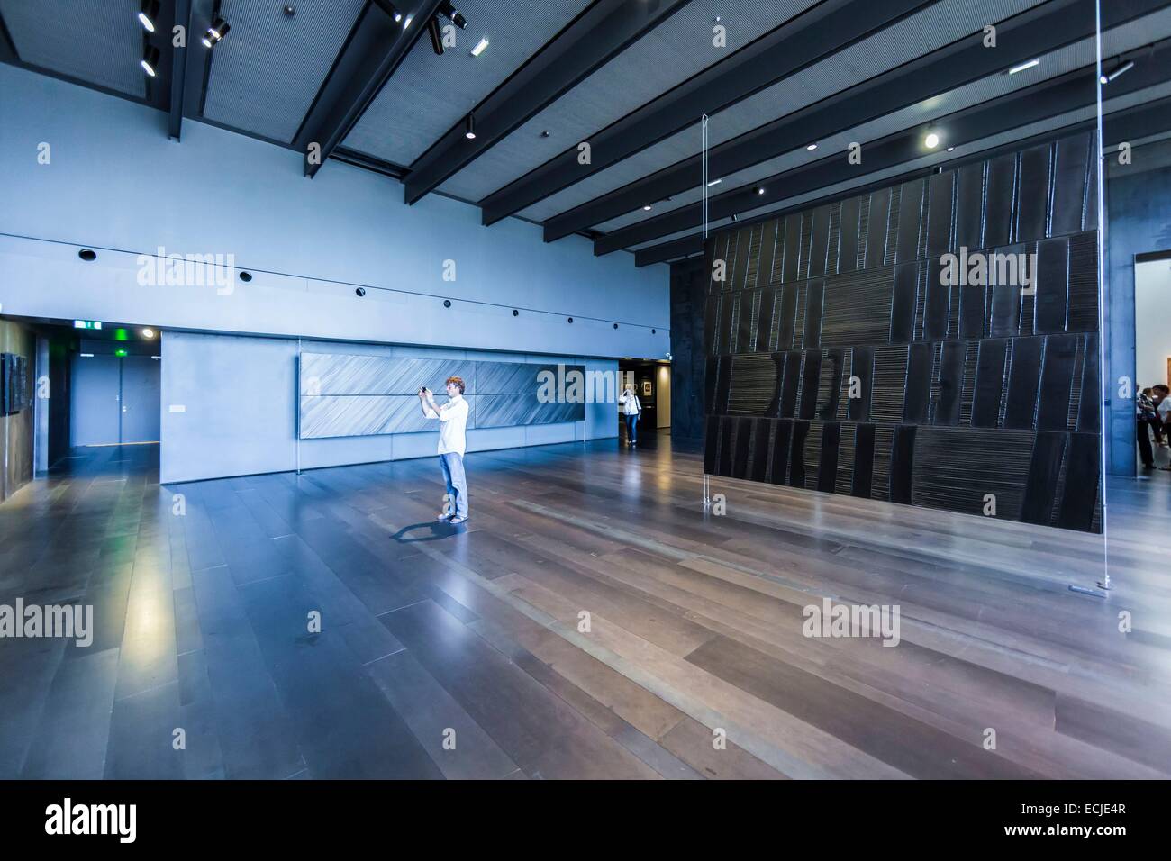 Frankreich, Aveyron, Rodez, Soulages Museum, entworfen von dem katalanischen Architekten RCR Passelac & Roques zugeordnet Stockfoto