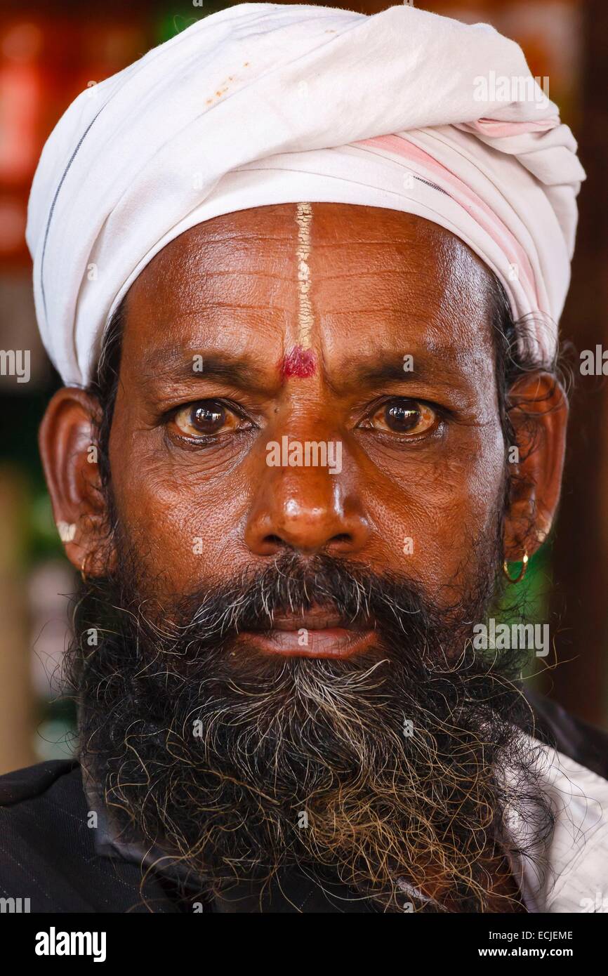 Indien, Chhattisgarh, Chitrakut, bärtigen Mann Porträt Stockfoto