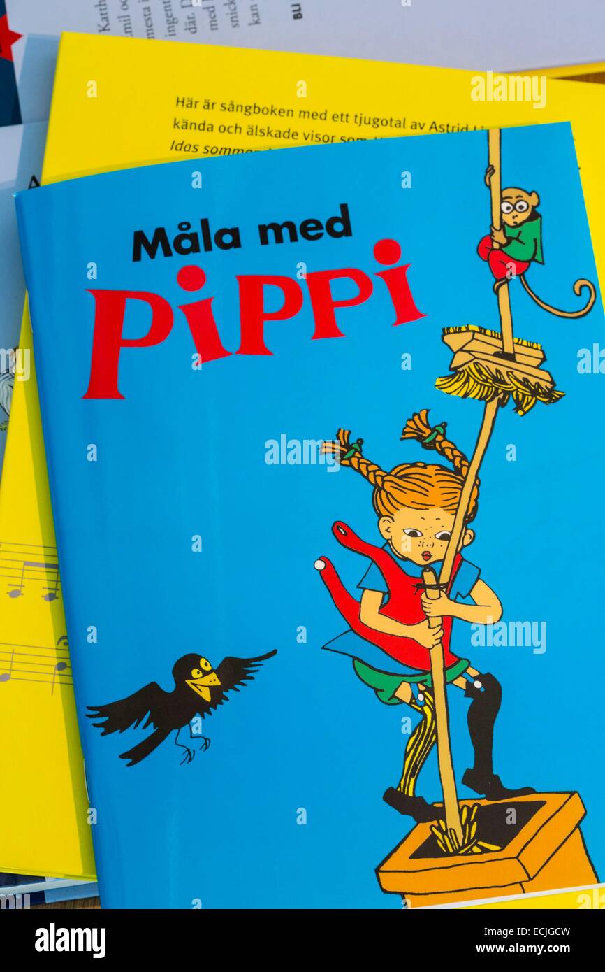Schweden, Stockholm, Buch mit Pippi (Pippi Longstocking), Auftraggeber aus einer Reihe von Kinderbüchern geschrieben von 1945 von der schwedischen Autorin Astrid Lindgren Charakter Stockfoto