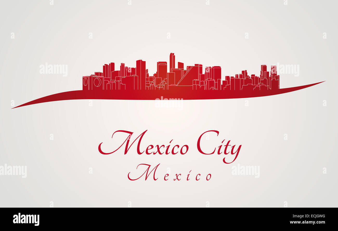 Mexiko-Stadt Skyline in rot Stockfoto