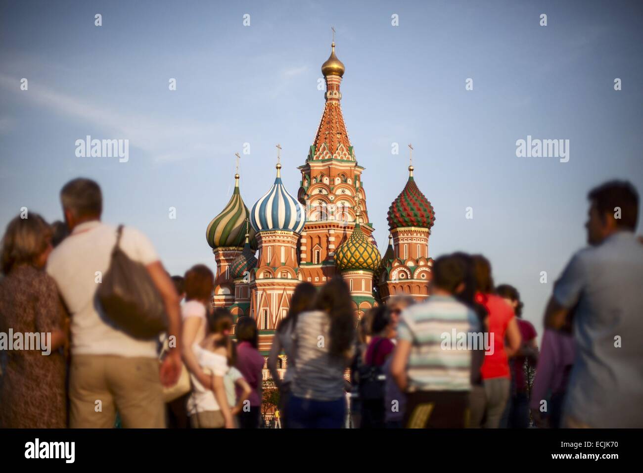 Russland, Moskau, St, Basilius Kathedrale auf dem Roten Platz, von der UNESCO als Welterbe gelistet Stockfoto
