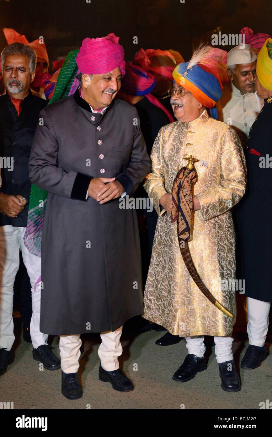 Indien, Uttar Pradesh, Lucknow, Hotel Carlton, königliche Hochzeit, Maharaja Gaj Singh II von Jodhpur und Raja Yogender Chand von Jubbal Stockfoto