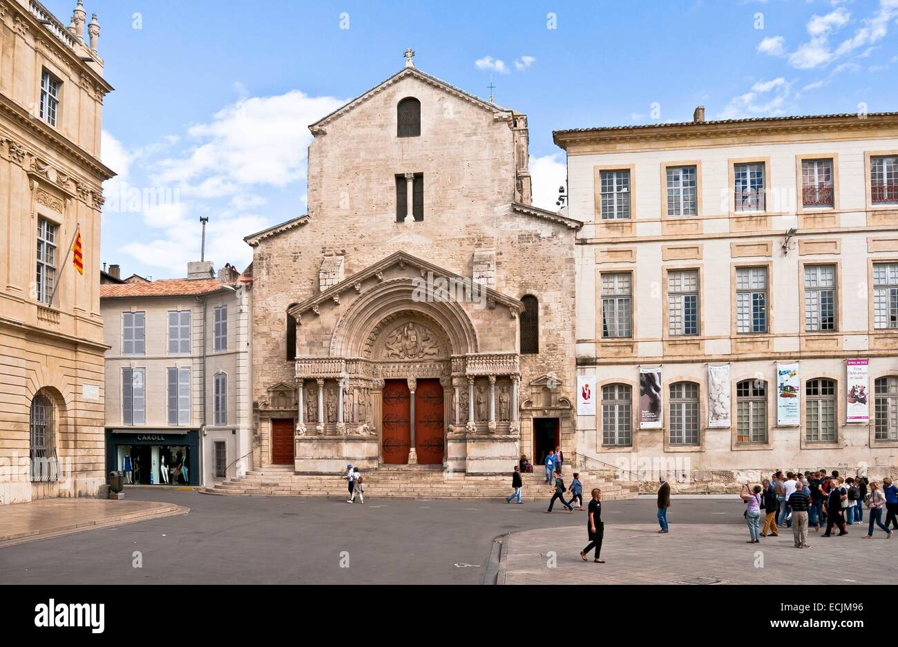 Frankreich, Bouches du Rhone, Arles, Platz der Republik, Kirche von St. Trophimus des 12. Jahrhunderts, Weltkulturerbe der UNESCO, provenzalischen Romanik Stockfoto