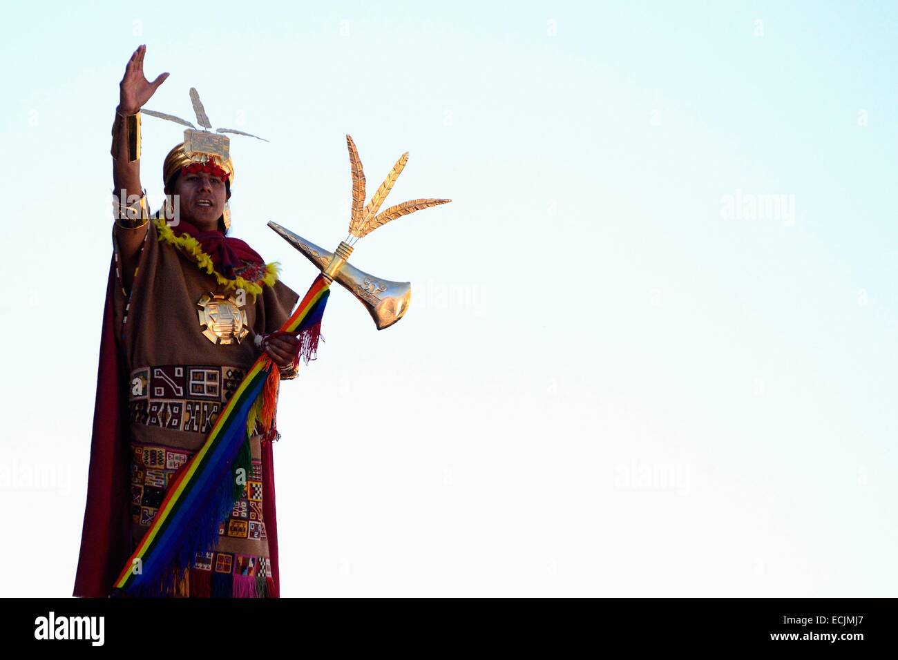 Peru, Cuzco Provinz, Cuzco, Weltkulturerbe von UNESCO, Inti Raymi, Festival der Sonne, ein wichtiges Inka fest, die stattfindet jeden Juni 24 in das historische Zentrum und Saqsayhuaman, Kennzeichnung der Winter-Sonnenwende und dem Beginn des co Stockfoto