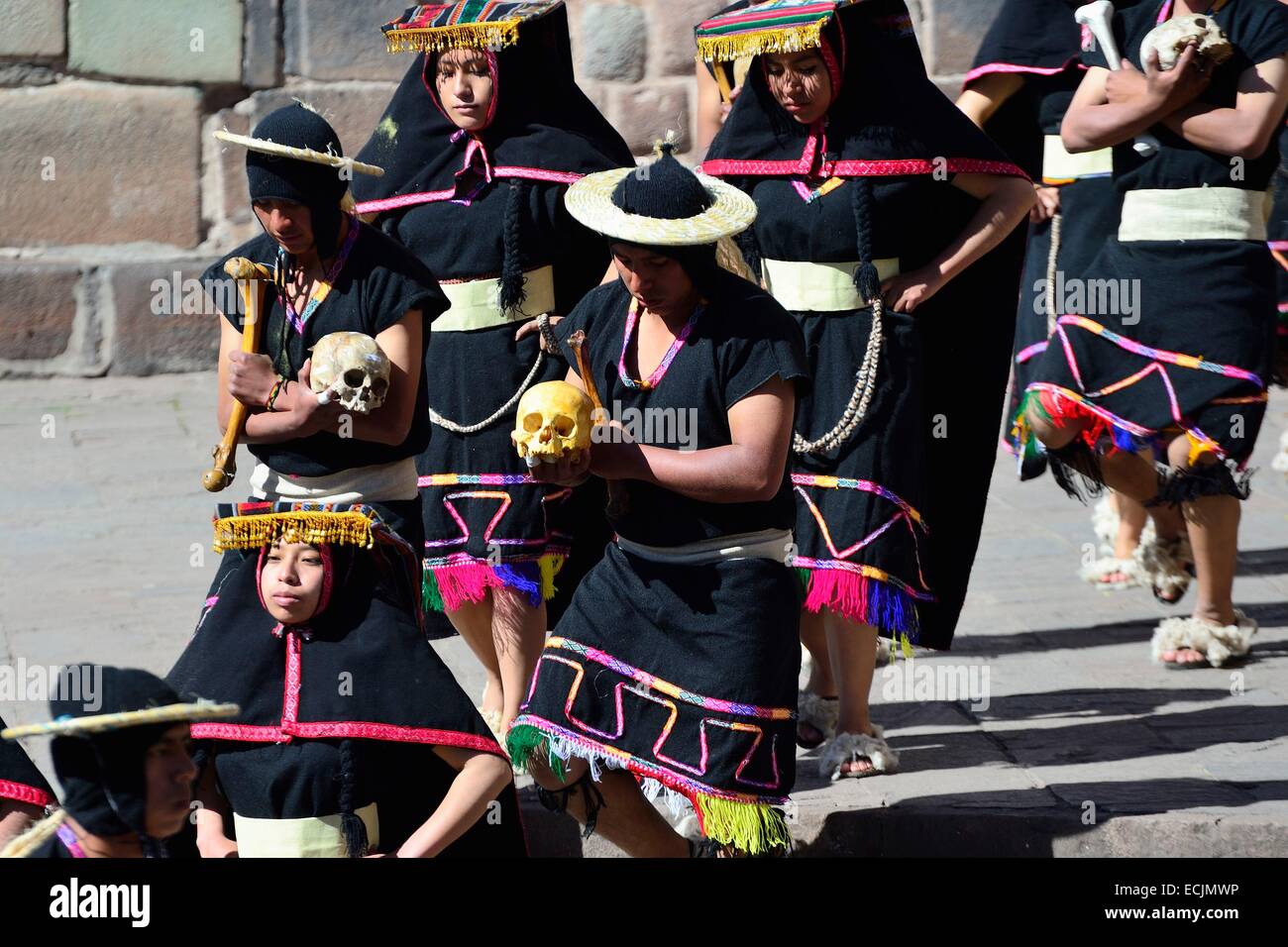Peru, Cuzco Provinz, Cuzco, Weltkulturerbe von UNESCO, Inti Raymi, Festival der Sonne, ein wichtiges Inka fest, die stattfindet jeden Juni 24 in das historische Zentrum und Saqsayhuaman, Kennzeichnung der Winter-Sonnenwende und dem Beginn des co Stockfoto