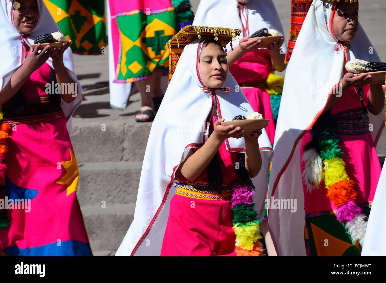 Peru, Cuzco Provinz, Cuzco, Weltkulturerbe von UNESCO, Inti Raymi, Festival der Sonne, ein wichtiges Inka fest, die stattfindet jeden Juni 24 in das historische Zentrum und Saqsayhuaman, Kennzeichnung der Winter-Sonnenwende und dem Beginn des co Stockfoto