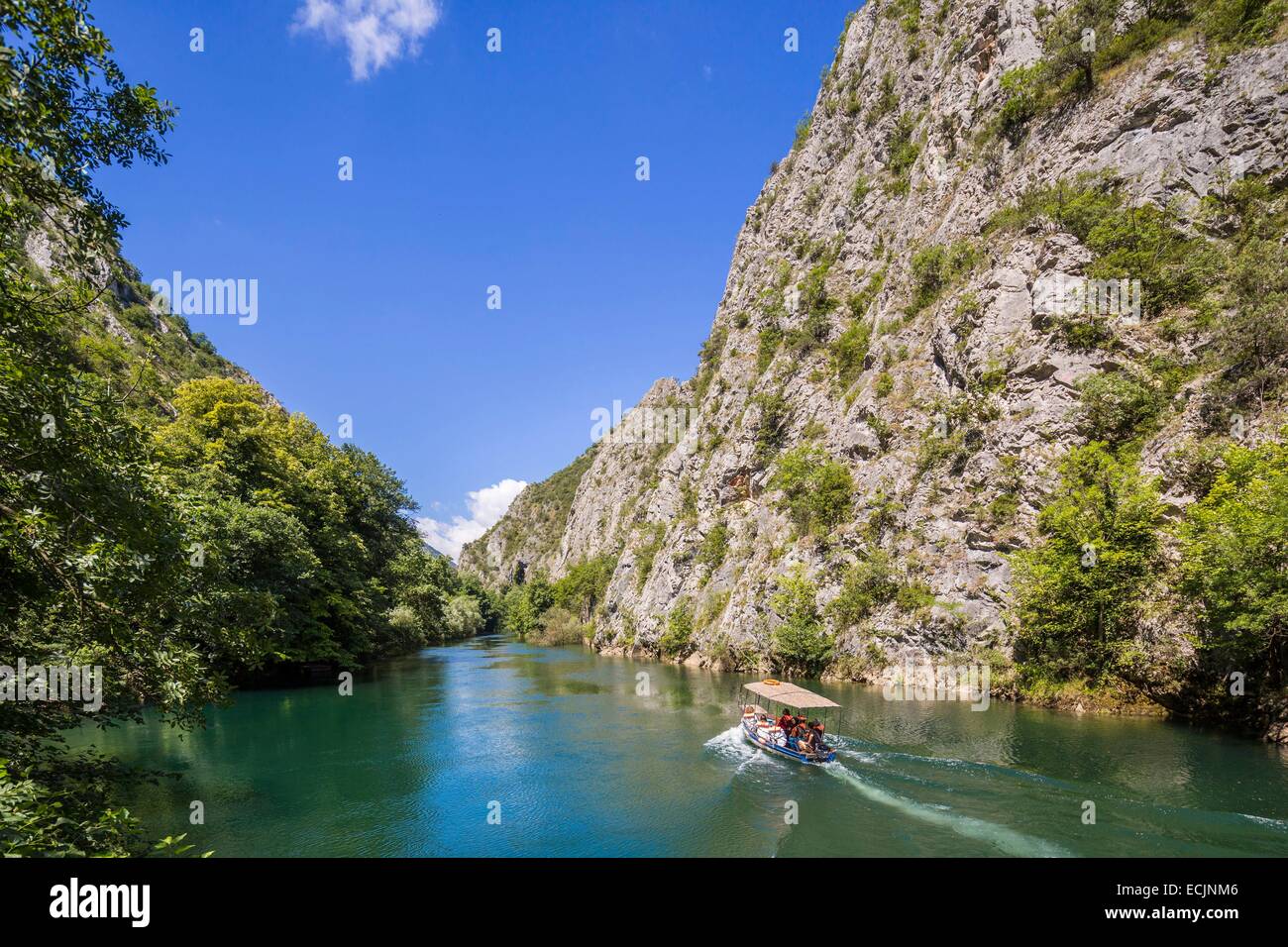 Republik Mazedonien, Sarai, die See und Canyon Matka, angetrieben vom Fluss Treska Stockfoto