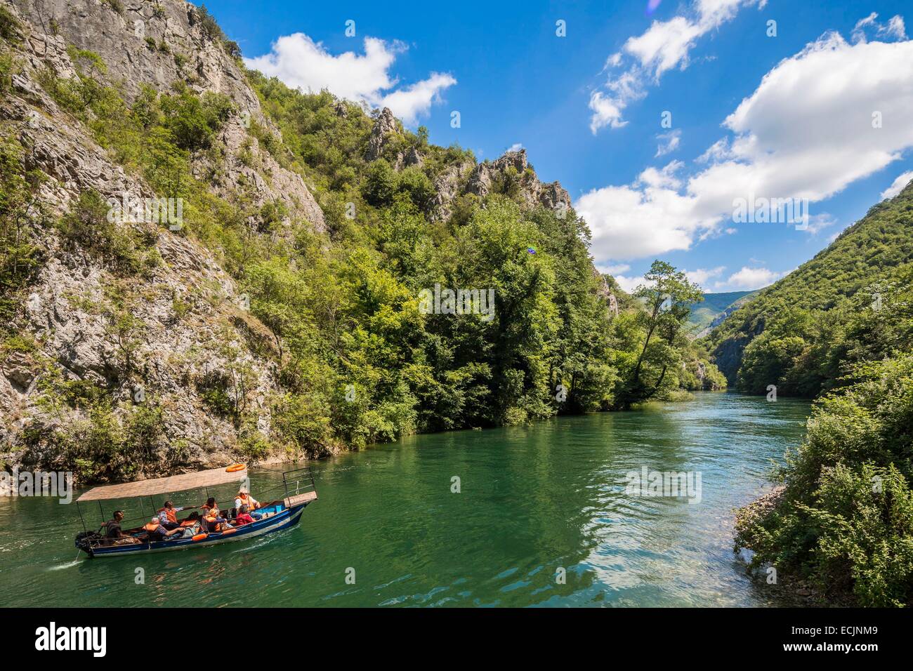 Republik Mazedonien, Sarai, die See und Canyon Matka, angetrieben vom Fluss Treska Stockfoto