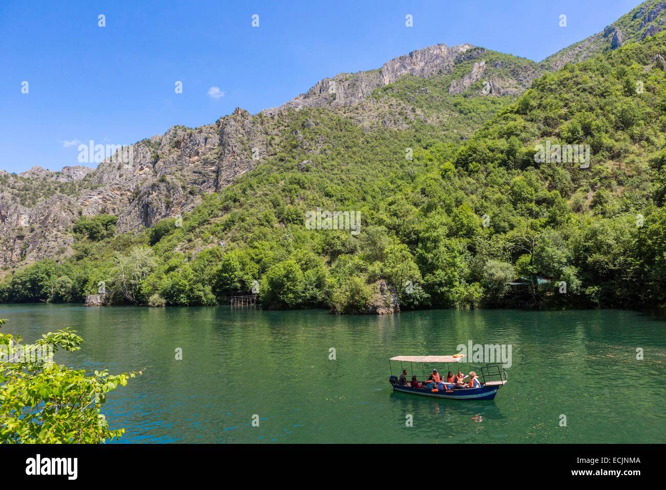 Republik Mazedonien, Sarai, die See und Canyon Matka, angetrieben vom Fluss Treska Stockfoto