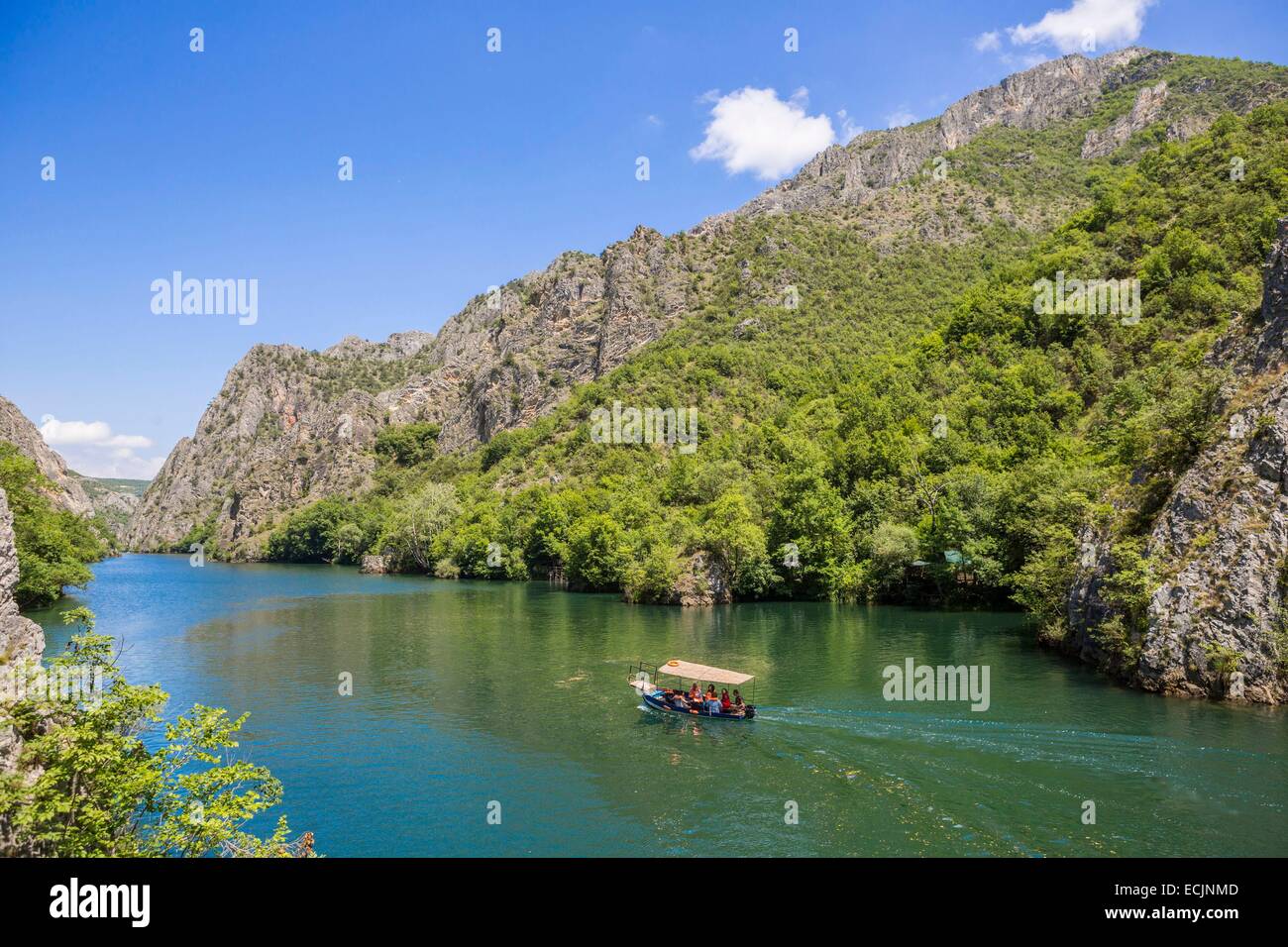 Republik Mazedonien, Sarai, die See und Canyon Matka, angetrieben vom Fluss Treska Stockfoto
