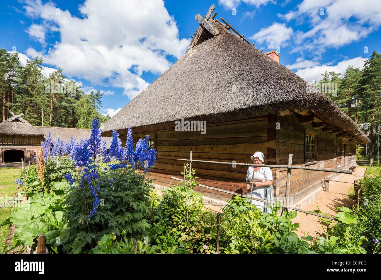 Lettland (Baltikum), Riga, Europäische Kulturhauptstadt 2014, das Ethnographische Freilichtmuseum traditionelle Kulturhaus Stockfoto