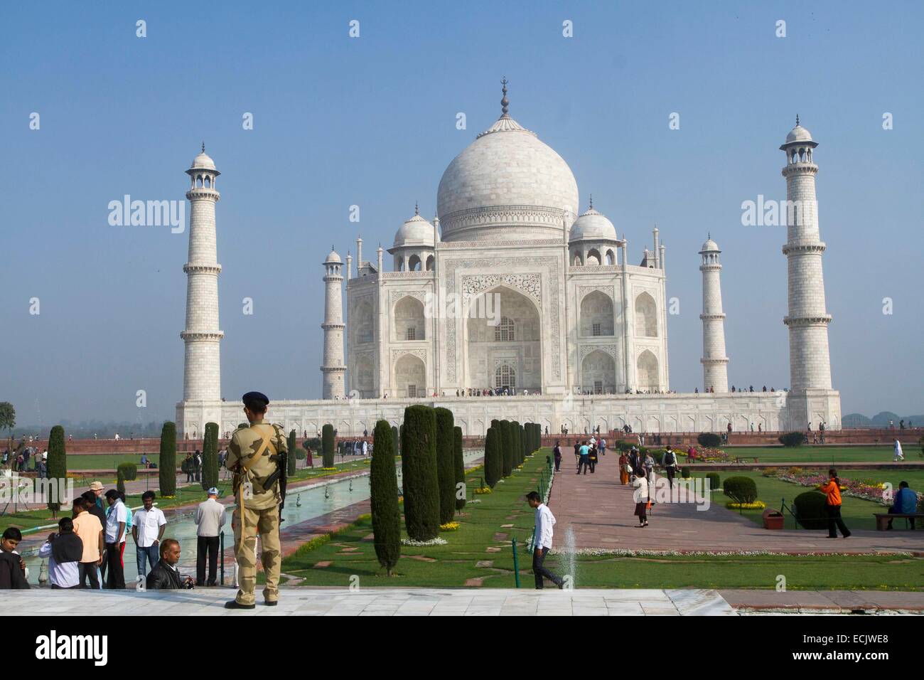 Indien, Uttar Pradesh State, Agra, Taj Mahal, Weltkulturerbe der UNESCO Stockfoto