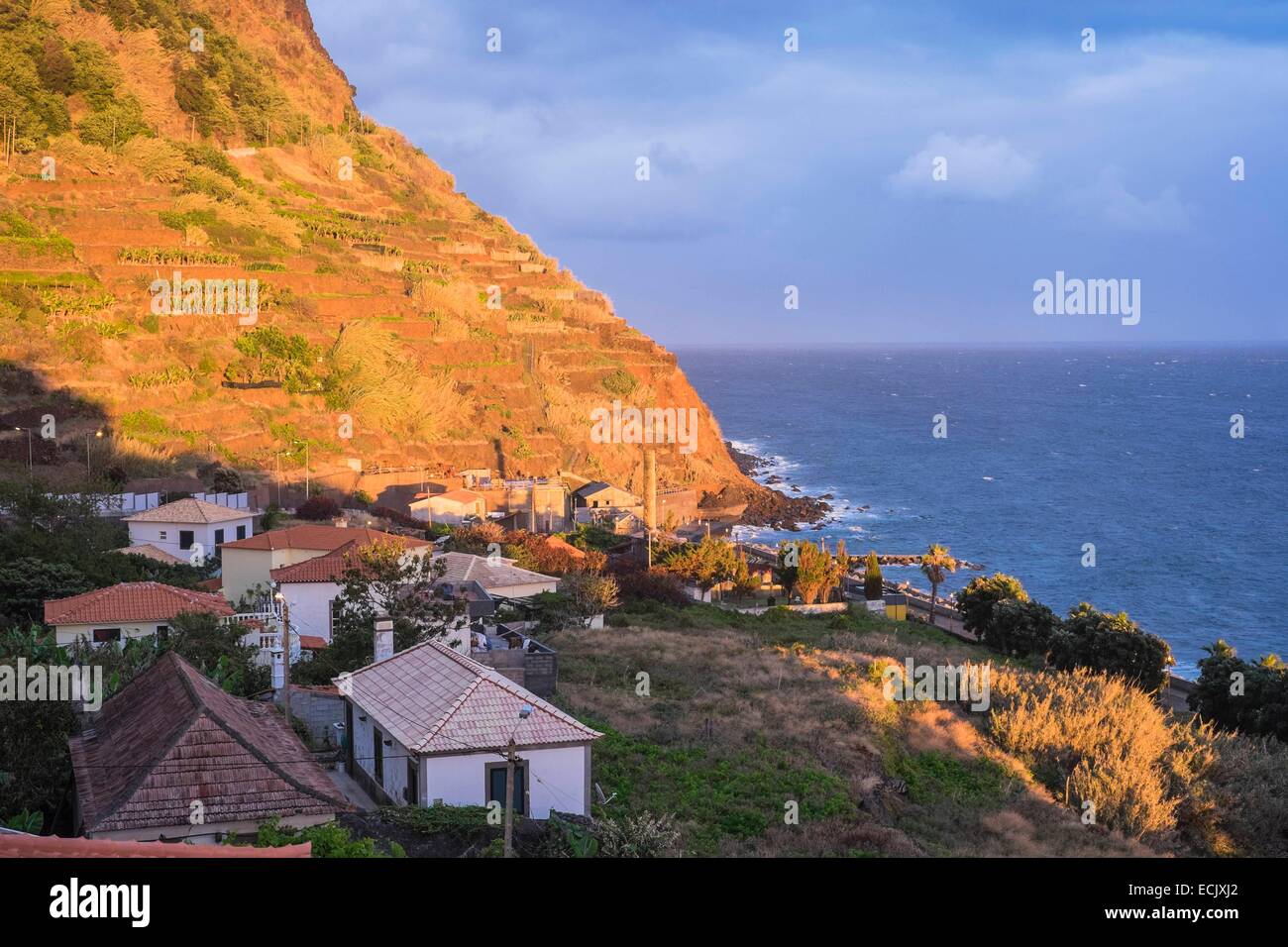 Portugal, Madeira Insel, Jardim Do Mar, ein malerisches Dorf am Meer, die besten Surf-spot auf Madeira Stockfoto