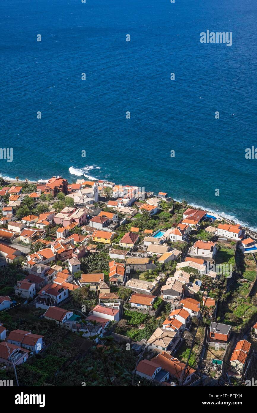 Portugal, Madeira Insel, Jardim Do Mar, ein malerisches Dorf am Meer, die besten Surf-spot auf Madeira Stockfoto