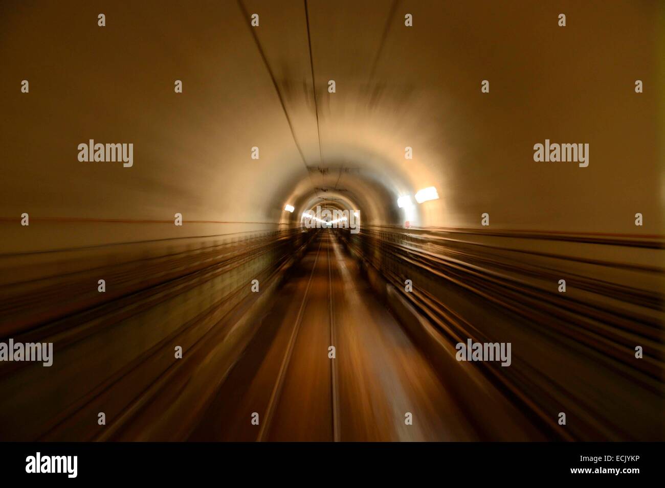 Frankreich, Mosel, Veckring, Maginot-Linie, Hackenberg Festung, einen tunnel Stockfoto