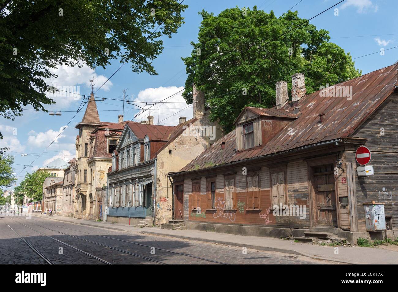 Lettland, Vidzeme, Riga, Miera Straße Stockfoto