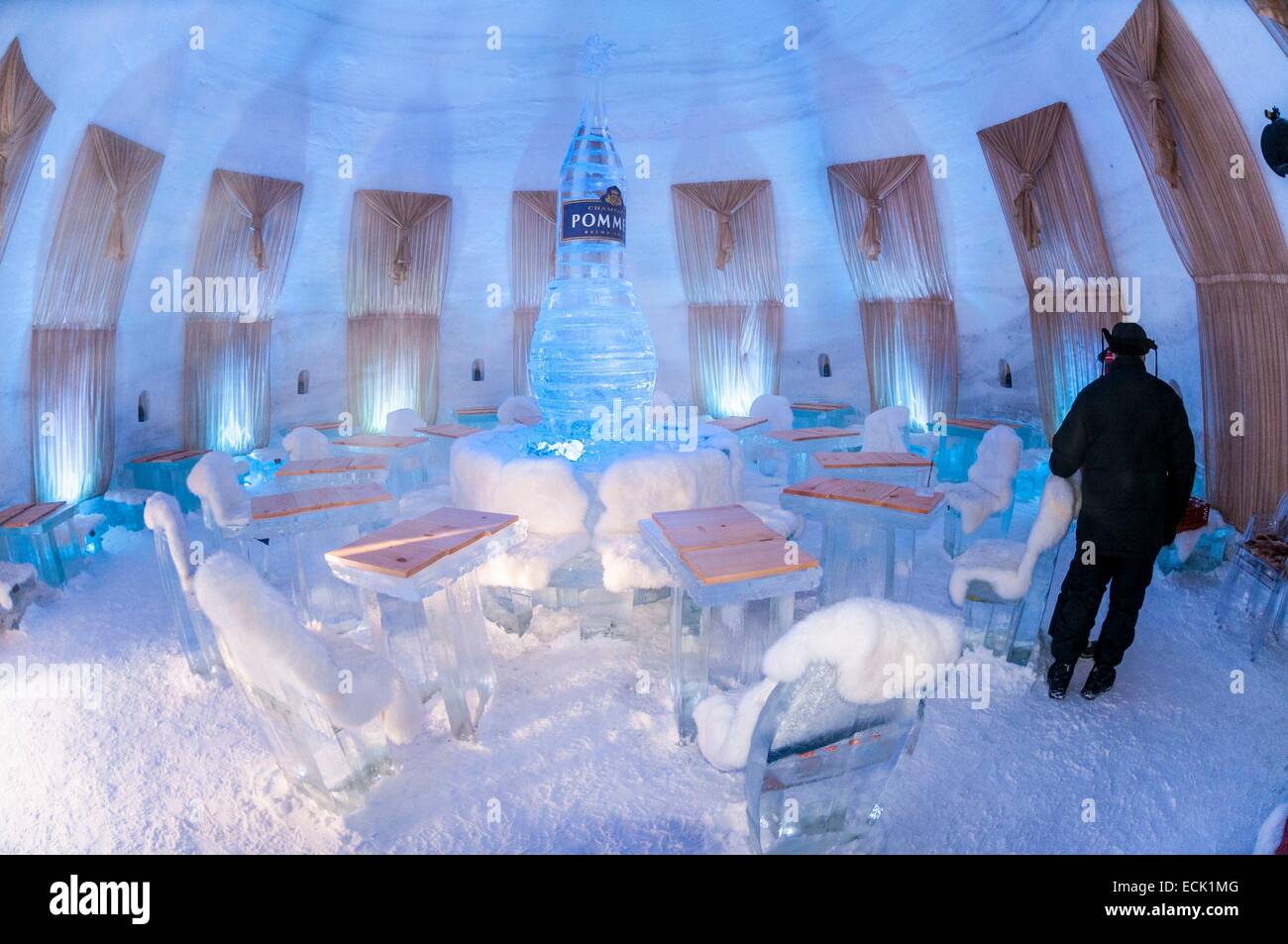 Kanada, Quebec Provinz, Montreal, Snow Village in Jean Drapeau Park auf St. Helena island Stockfoto