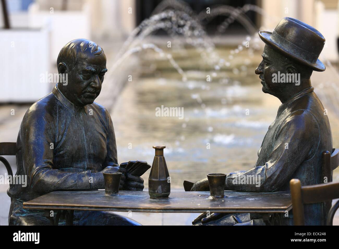 Frankreich, Var, Toulon, stattdessen Raimu Party Karten Stockfoto