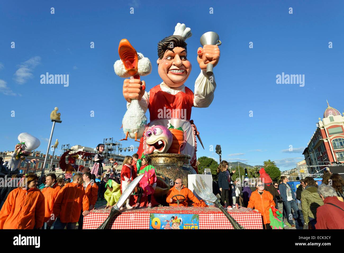 Frankreich, Alpes Maritimes, Nizza Karneval 2014, der Corso (Prozession der Karneval hin-und Herbewegungen) Stockfoto