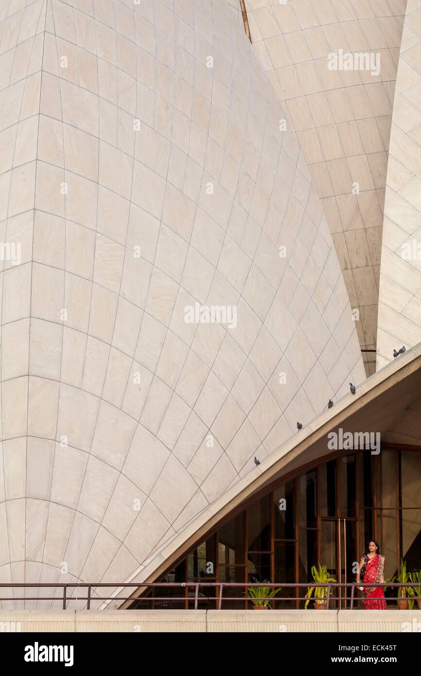 Indien, New Delhi, Bahapur, Lotus-Tempel, der Tempel des Bahá ' í Glaubens (gegründet in Persien im 19. Jahrhundert), entworfen vom Architekten Fariborz Sahba iranischen geht zurück bis 1986 Stockfoto