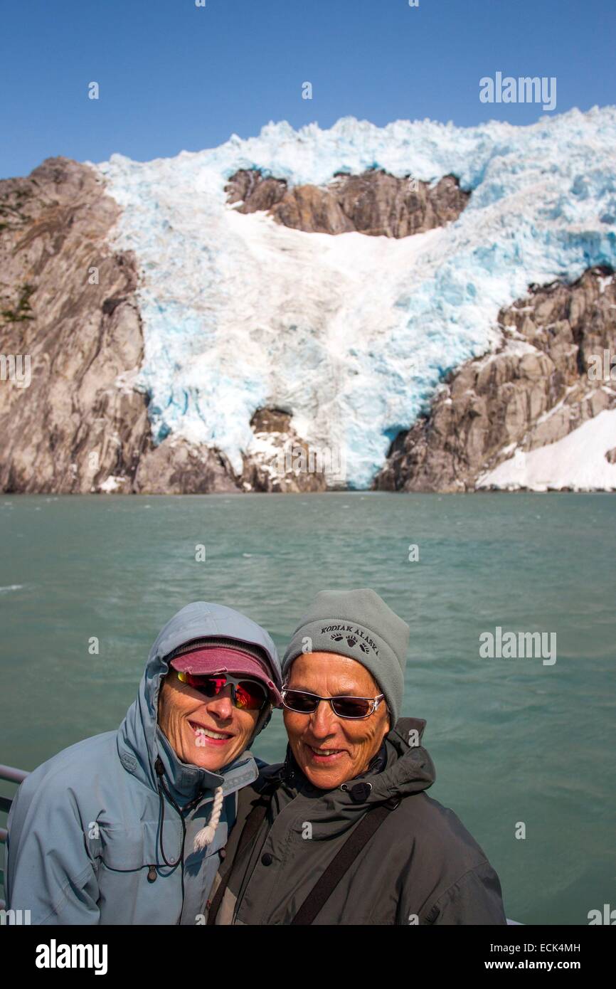 USA, Alaska, Kenai-Halbinsel Kenai Fjords National Park, Bootsfahrt zu den Gletschern, nordwestlichen Gletscher Stockfoto