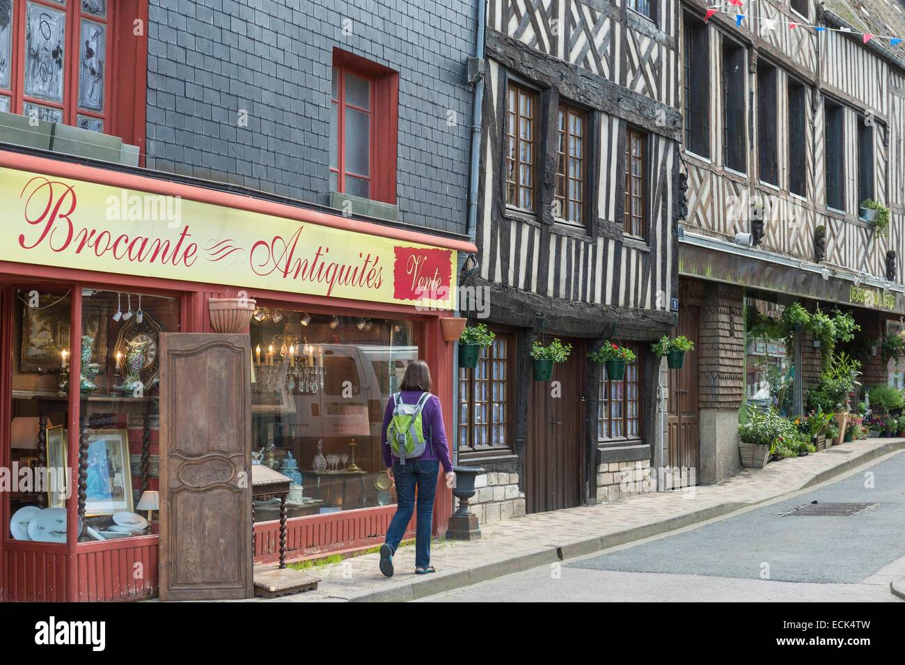 Frankreich, Eure, Cormeilles, Fachwerkhaus beherbergt, Paul Mare street Stockfoto
