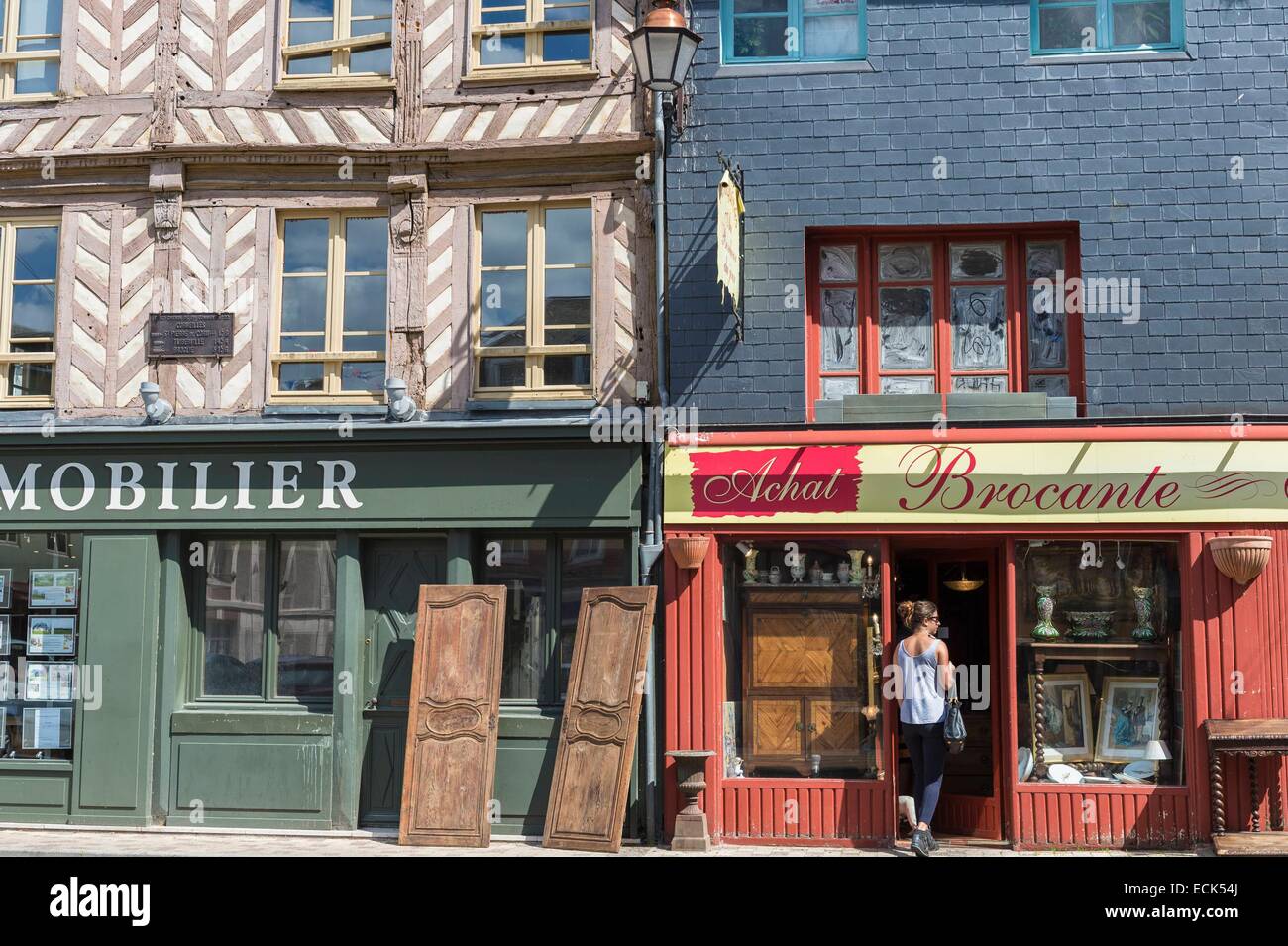 Frankreich, Eure, Cormeilles, Fachwerkhaus beherbergt, Paul Mare street Stockfoto