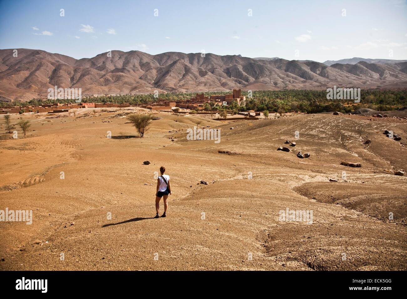 Marokko, Sous-Massa-Draa Region, auf der Straße von Agdz nach Zagora, Dorf Tamezmoute Stockfoto