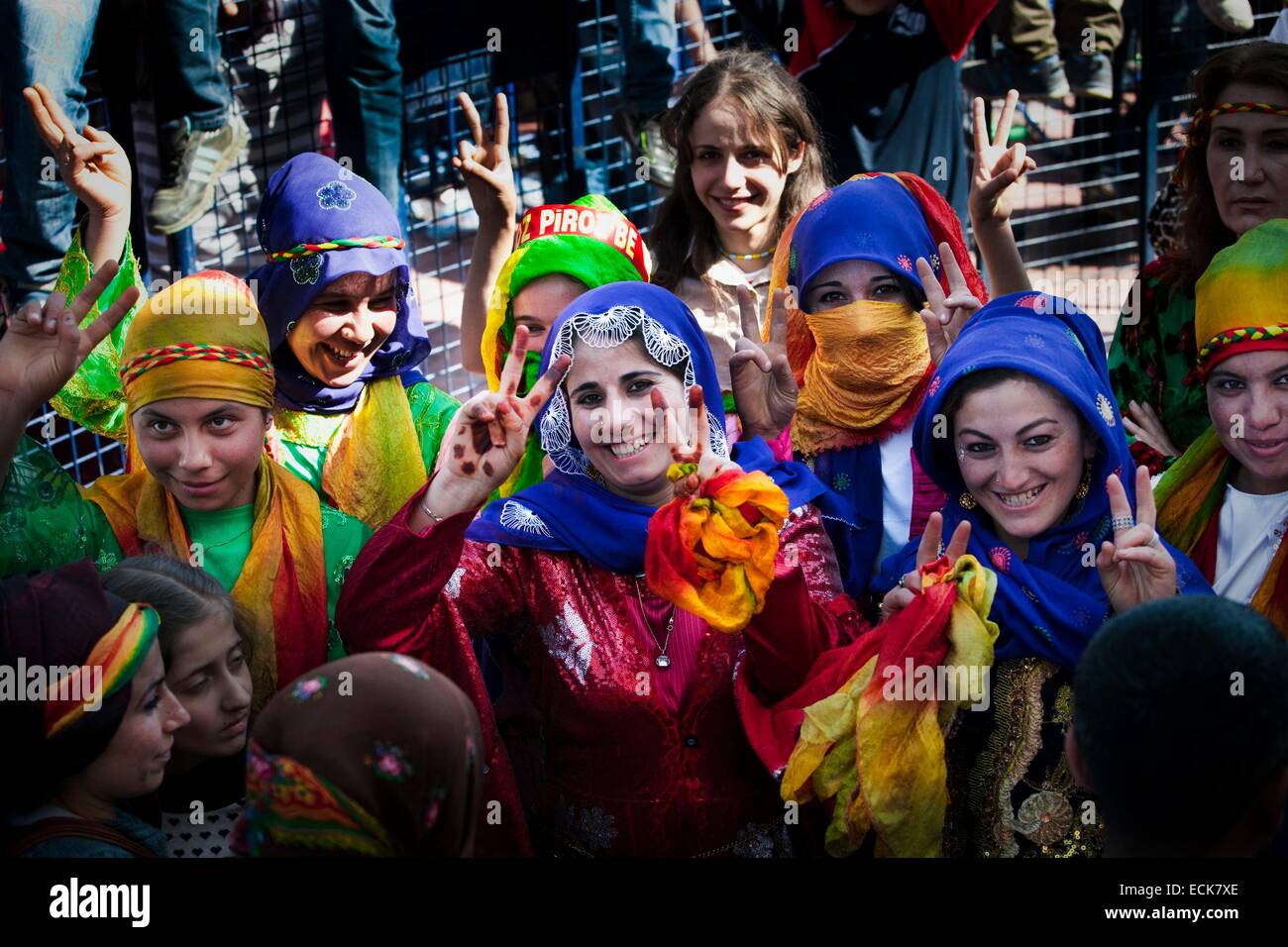 Süd-Ost-Anatolien, Kurdistan, Diyarbakir, Türkei, Newroz 2013 kurdischen Neujahrsfest, feiert den Frühling Stockfoto