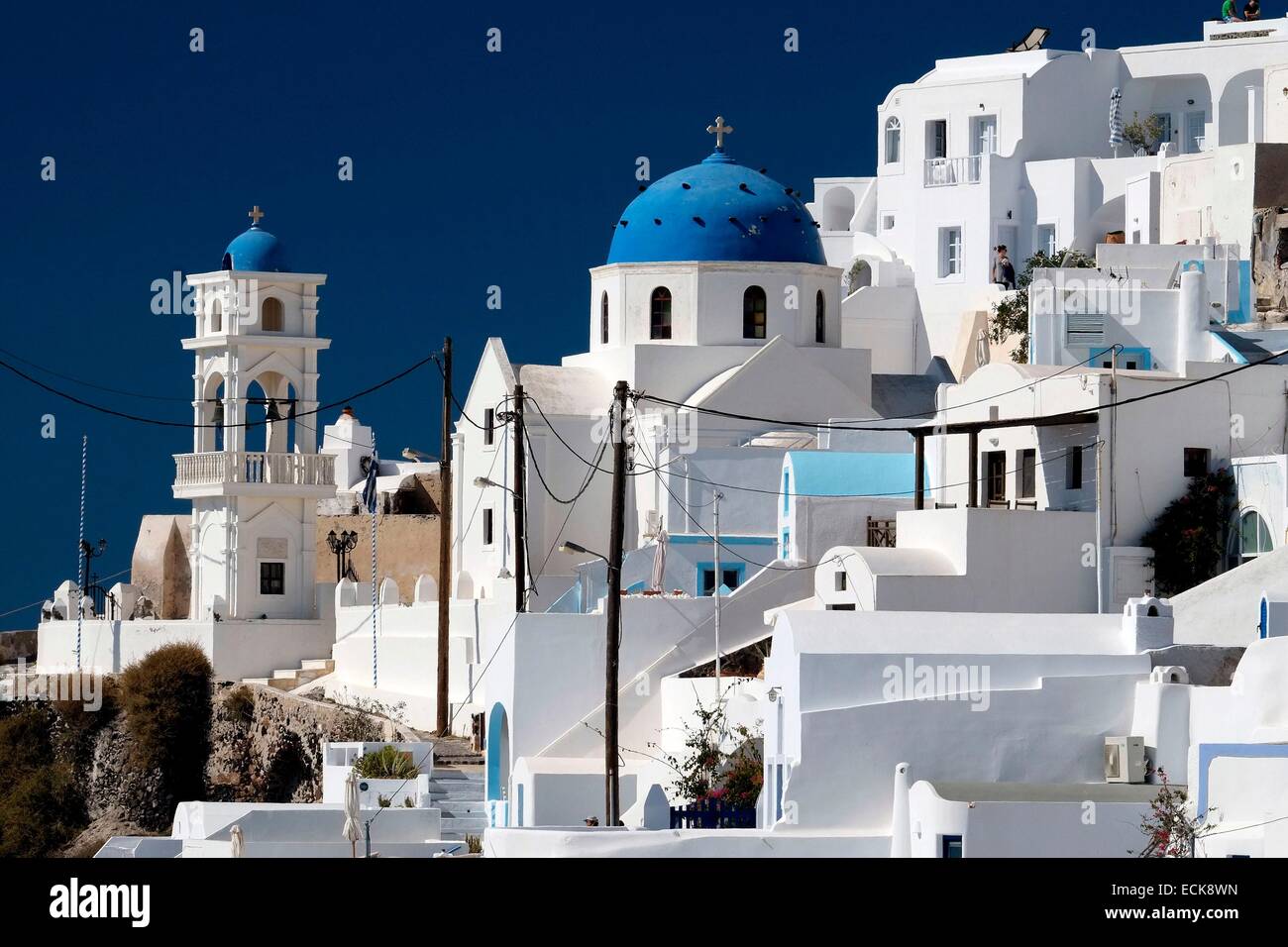 Griechenland, Kykladen, Santorini (Thira), Dorf Imerovigli Stockfoto