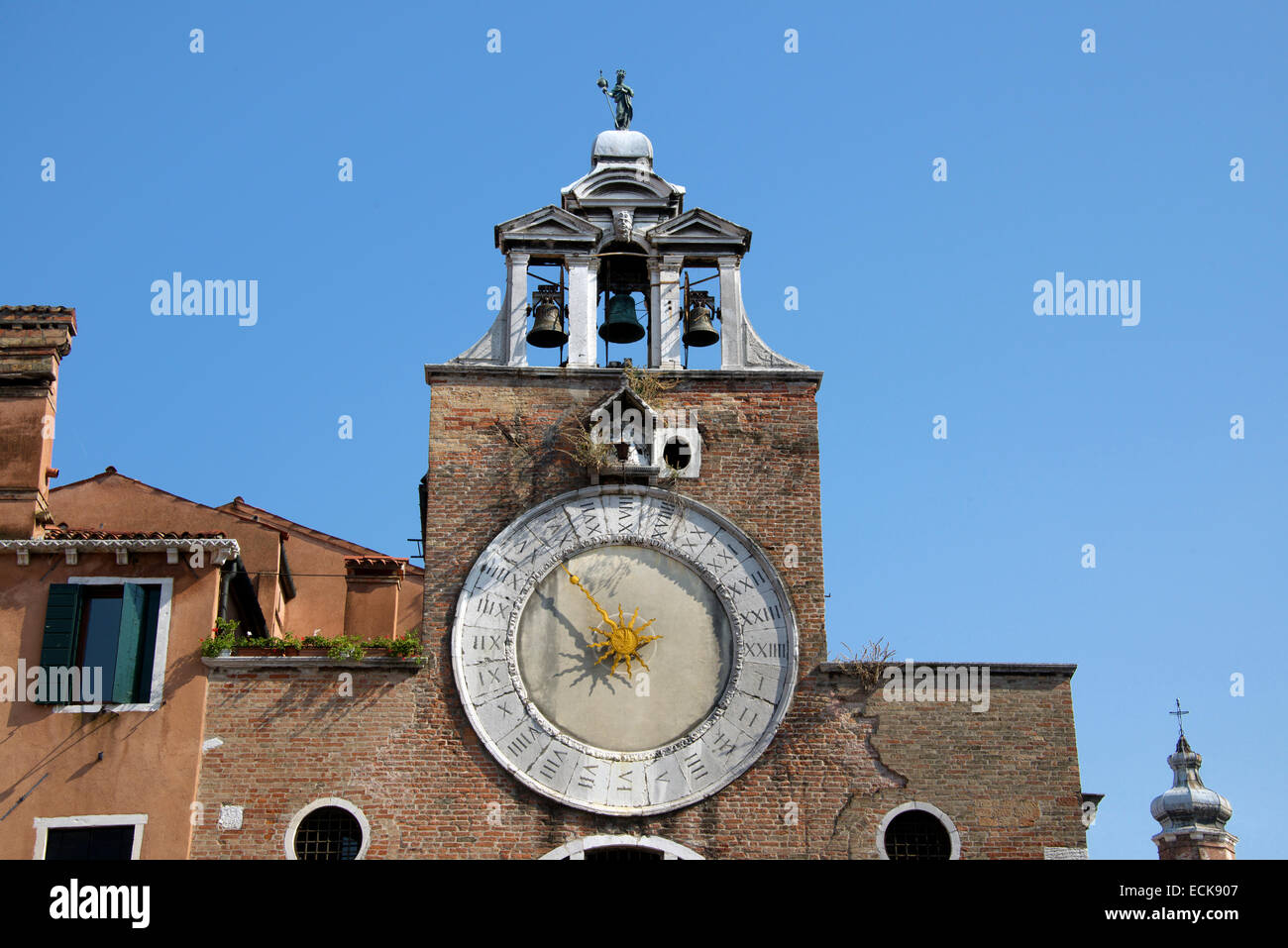 Uhr aus dem 15. Jahrhundert San Giacomo di Rialto Venedig Italien Stockfoto