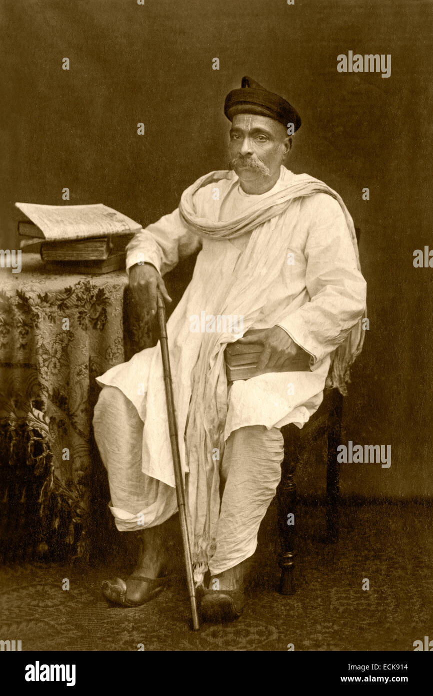 Lokmanya Bal Gangadhar Tilak indischer Nationalist, Lehrer, Unabhängigkeitsaktivist, Indien, alter Jahrgang 1800s Bild Stockfoto