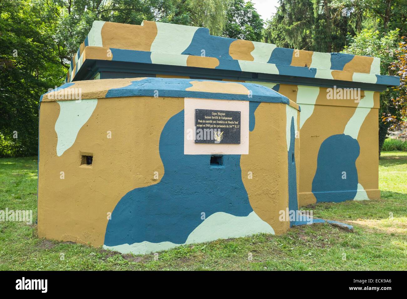 Frankreich, Mosel, Saint-Avold, Maginot-Linie, GRM Blockhaus (Mobiles Republikanischen Garde), Festung Verteidigung der nationalen Route 3 Stockfoto