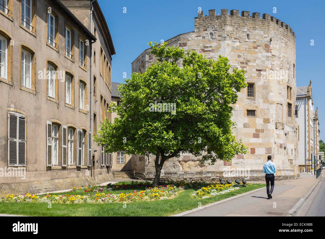 Frankreich, Mosel, Thionville, Altstadt, Tour Aux Puces, 11. Jahrhundert ehemalige Verlies des Grafen von Luxemburg Schloss Stockfoto