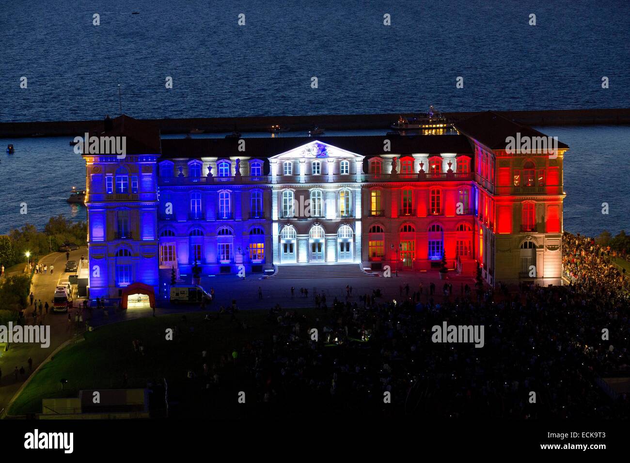 Frankreich, Bouches du Rhone, Marseille, Palais du Pharo in Nationalfeiertag Stockfoto