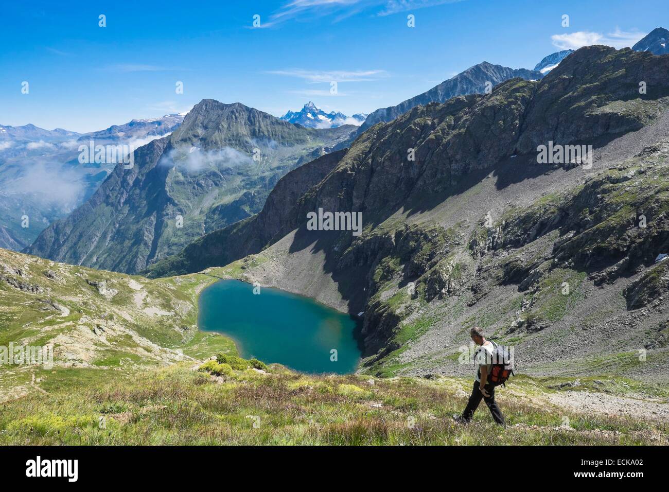 Frankreich, Isere, Nationalpark Ecrins, Veneon Tal, Plan Vianney See (Alt: 2250 m) Stockfoto