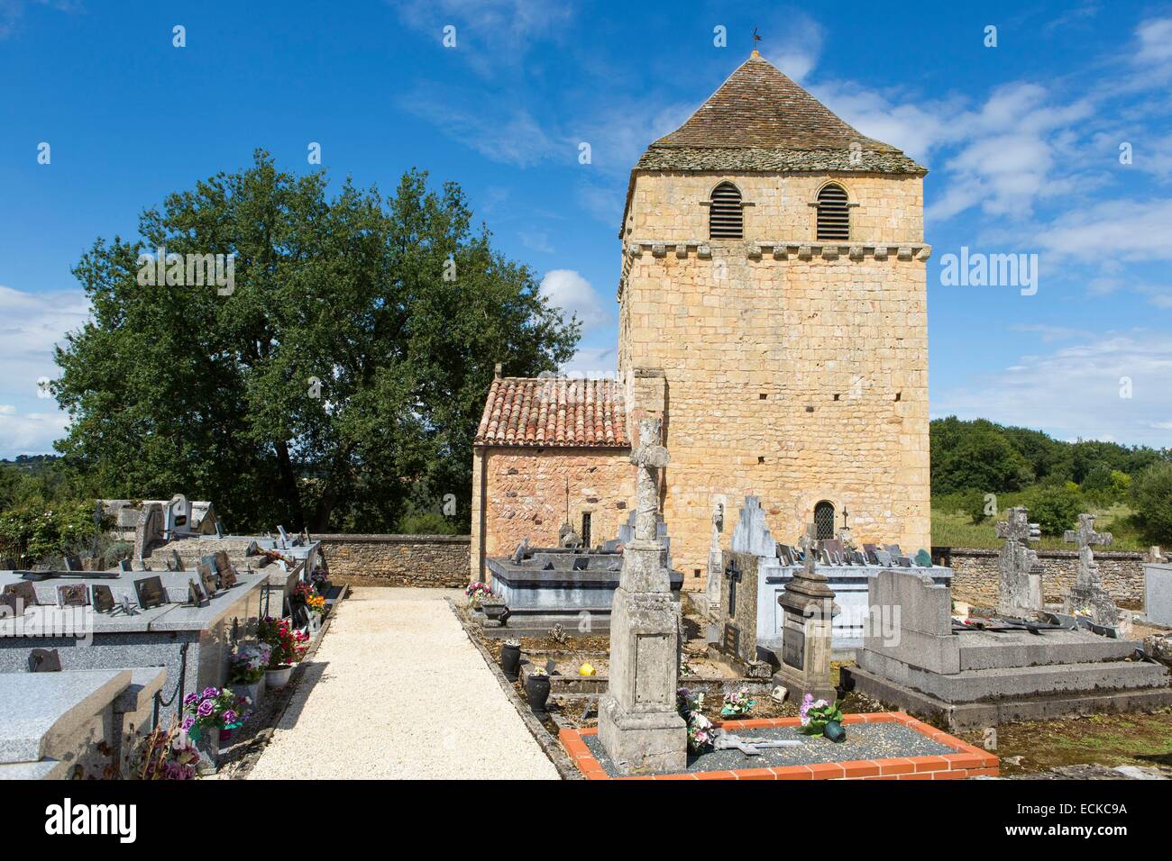 Frankreich, Dordogne, Périgord Pourpre, 12. Jahrhundert Kirche von Str. Christopher Stockfoto