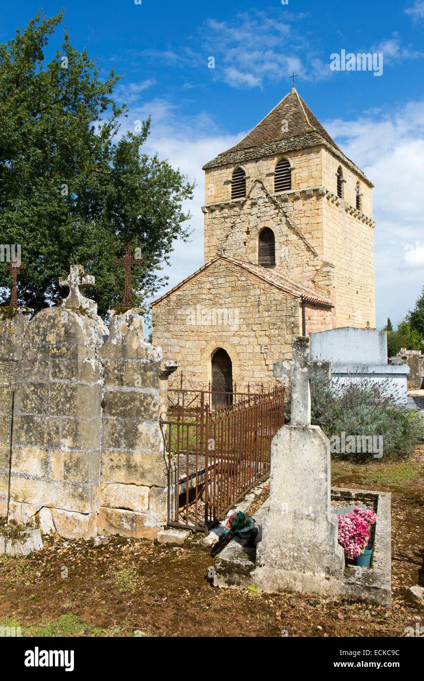 Frankreich, Dordogne, Périgord Pourpre, 12. Jahrhundert Kirche von Str. Christopher Stockfoto