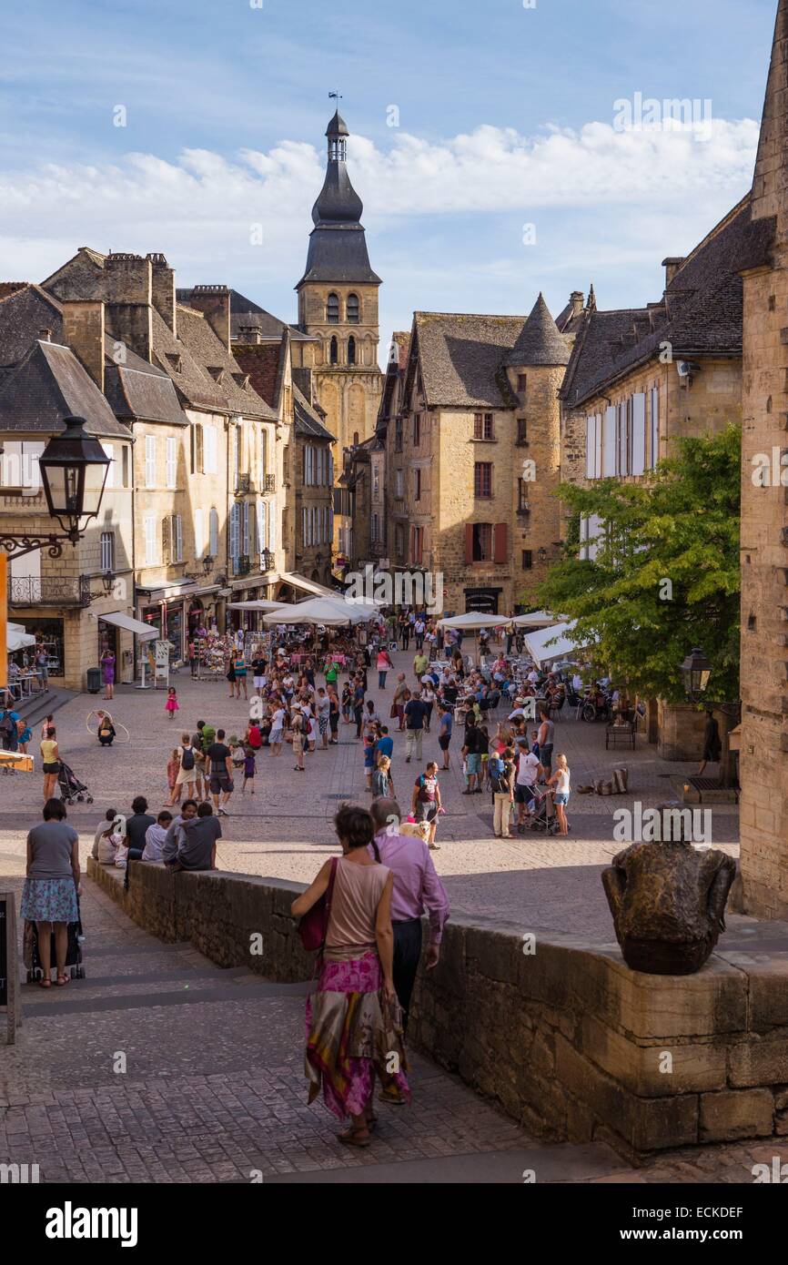 Frankreich, Dordogne Sarlat la Caneda, Liberty Square Stockfoto