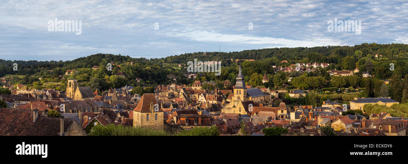 Frankreich, Dordogne Sarlat la Caneda, Panorama-Übersicht Stockfoto