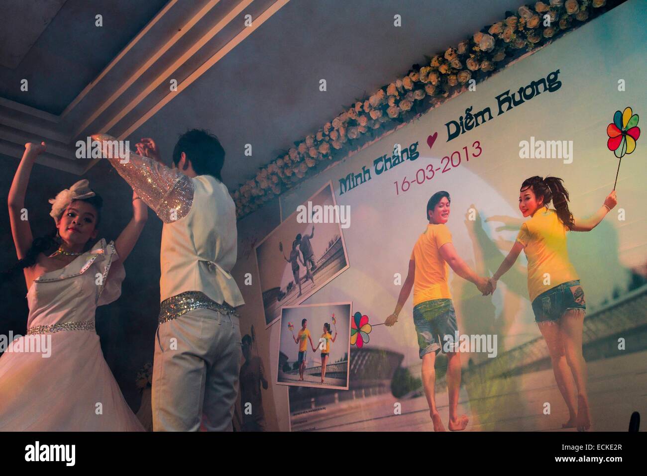 Vietnam, Ho-Chi-Minh-Stadt, Hochzeit von Minh Thang und Diem Huong Stockfoto