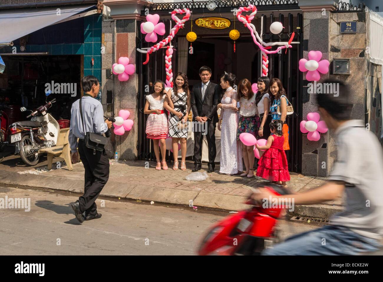 Vietnam, Ho-Chi-Minh-Stadt, Hochzeit von Minh Thang und Diem Huong Stockfoto