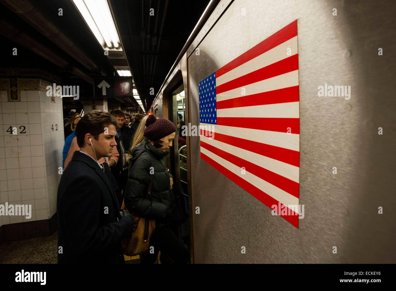 Vereinigte Staaten, New York, u-Bahnstation Stockfoto