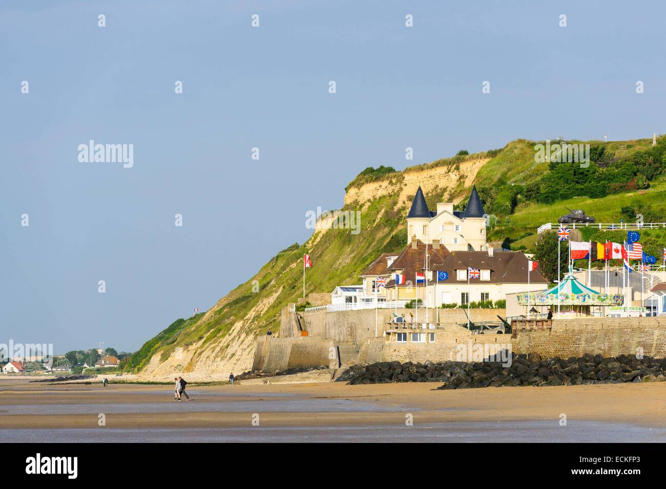 Frankreich, Calvados, Arromanches-Les-Bains, historischen Ort der Landung in der Normandie Stockfoto