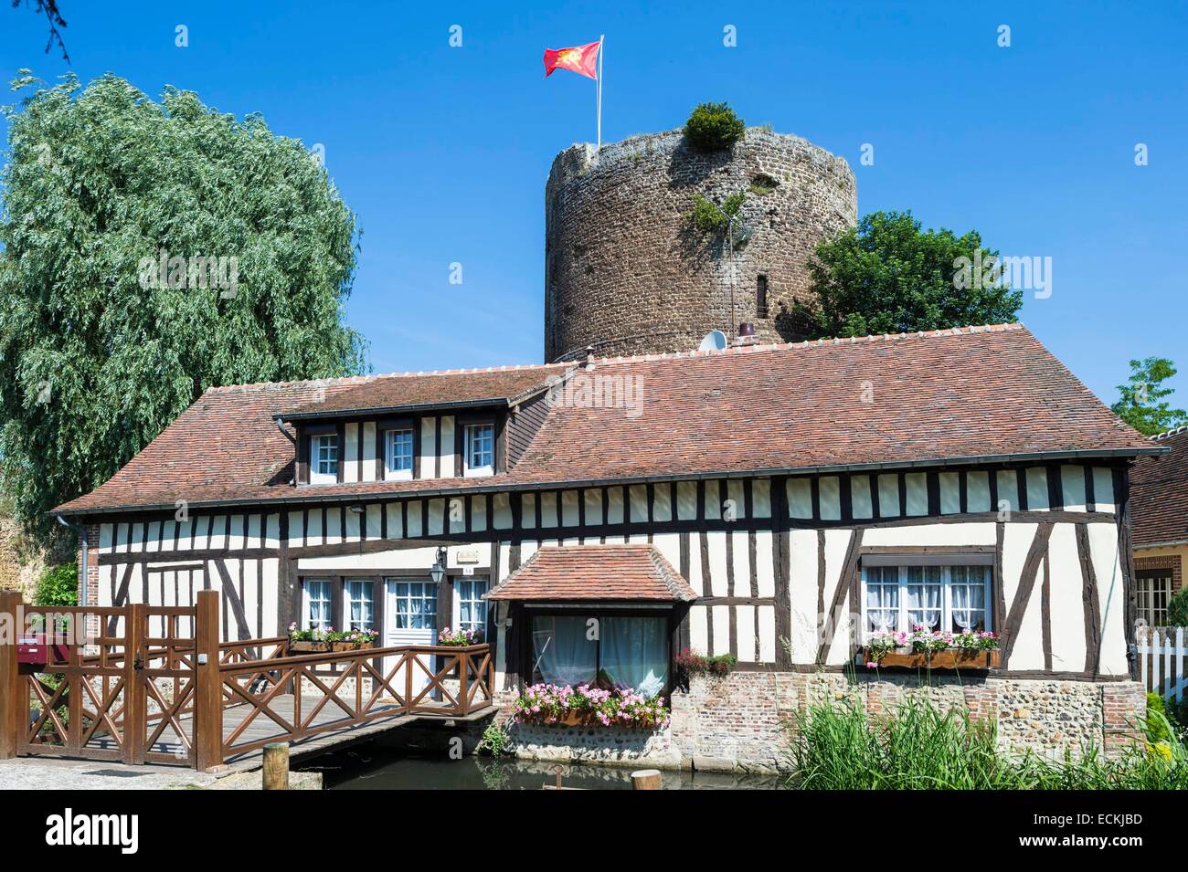 Frankreich, Eure, Verneuil Sur Avre, 13. Jahrhundert Tour Grise errichtet von Philippe Auguste Stockfoto