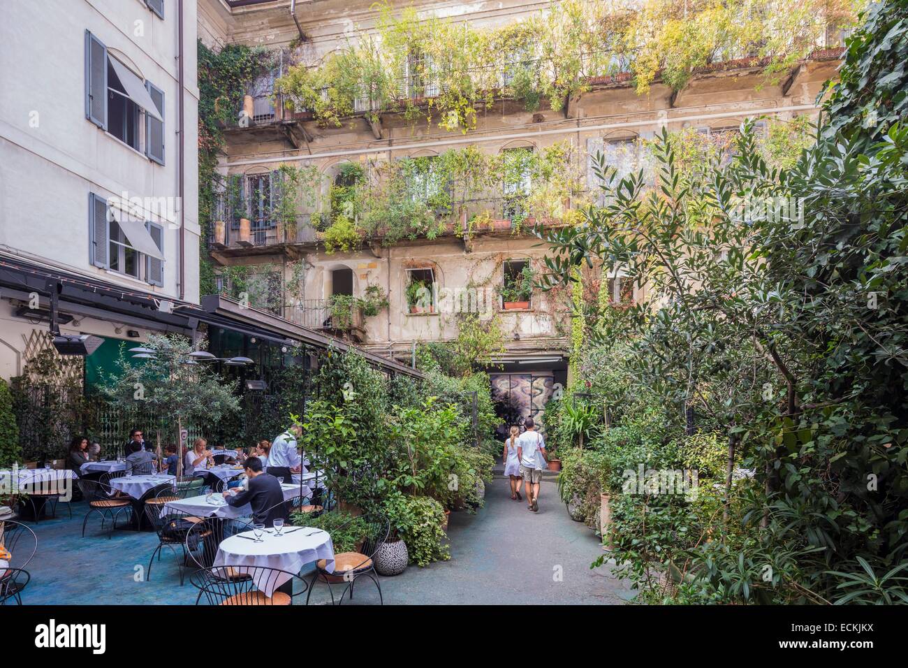 Italien, Lombardei, Mailand, Restaurant und Zimmer des 10 Corso Como Cafe Ort Corso Como Stockfoto