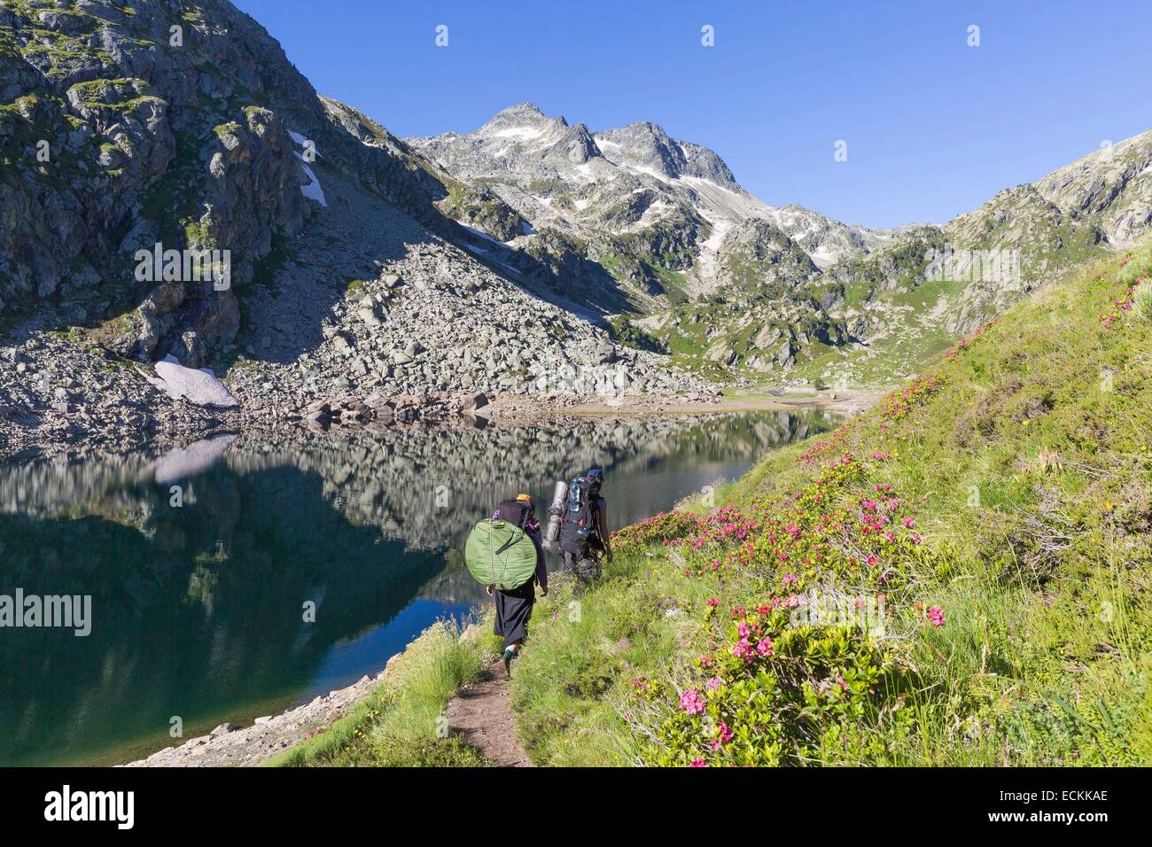 Frankreich, Ariege, Orlu, Orlu-Tal in der Nähe von Ax Les Thermes, Orlu National Wildlife Reserve, En Beys See Stockfoto