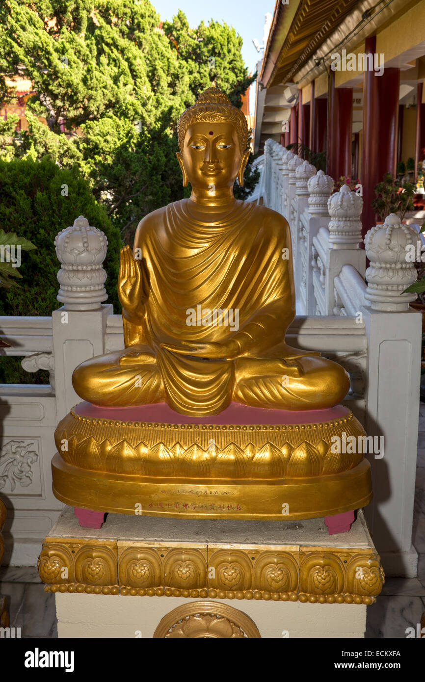 Die Lehre Buddhas Dharma, Hsi Lai Tempel, Stadt der Hacienda Heights, Los Angeles County, Kalifornien Stockfoto